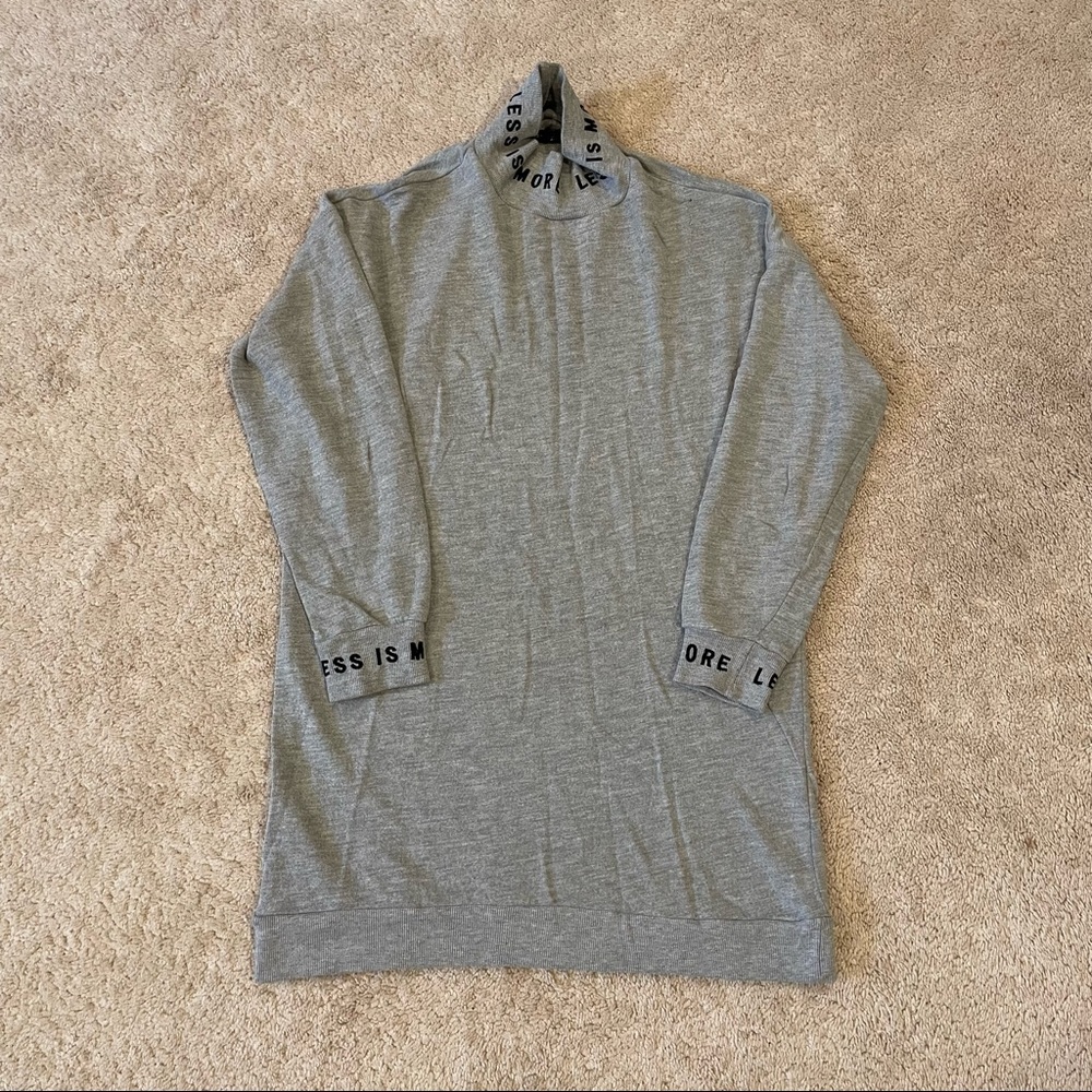Grey Long-Sleeve Sweater Shirt, Bershka, Sz S